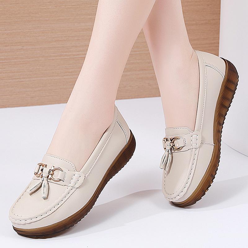 thick-soled Doudou shoes spring new soft-soled beef tendon soles medium shoes 35