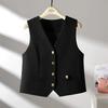 Suit Black Vest Women's Versatile Spring and Autumn New Fashion Waistcoat