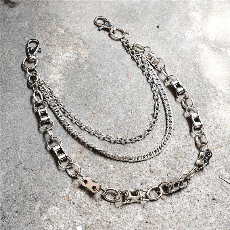 Unisex Spliced Metal Chain Pants Waist Accessory
