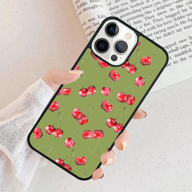 Rote Kirsche Sommerfrucht Handyhülle Für iPhone 17 Air 15 16e Hülle 11 13 14 Pro Max 12 Plus Max Fundas