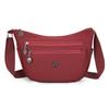 Stylish Nylon Crossbody Bag With Sewn Details And Inner Pocket For Casual Outings