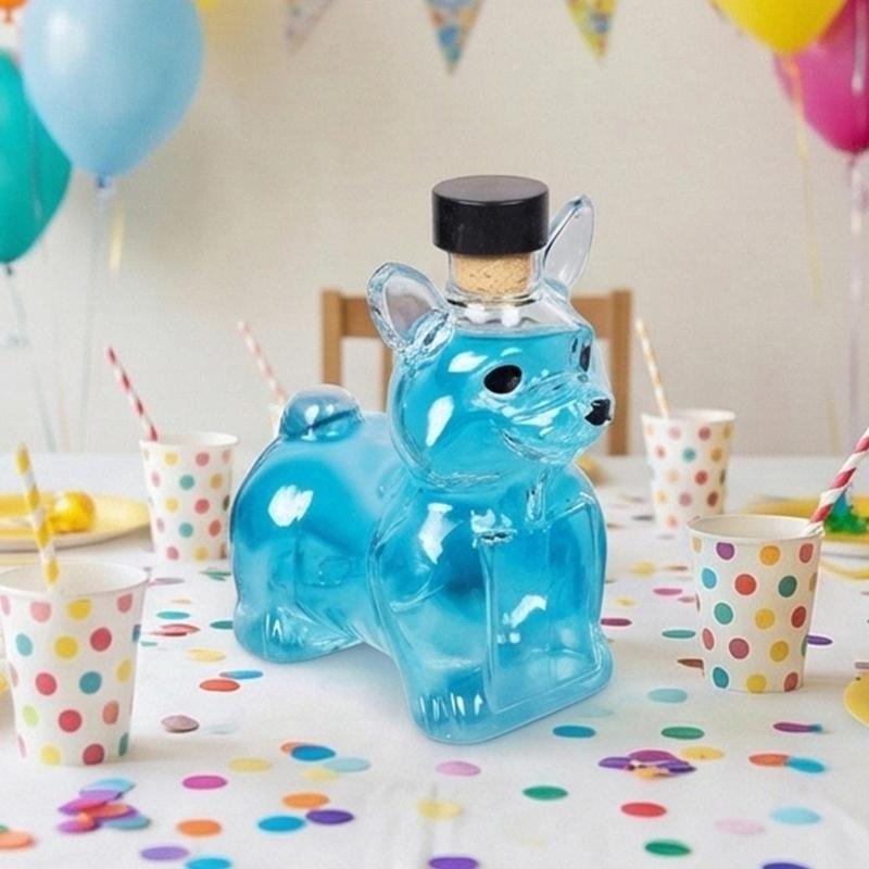 Dekanter für Whiskey in Hundeform, klare Glasflasche für Spirituosen, zur Präsentation und als Gesprächsstarter-Geschenk