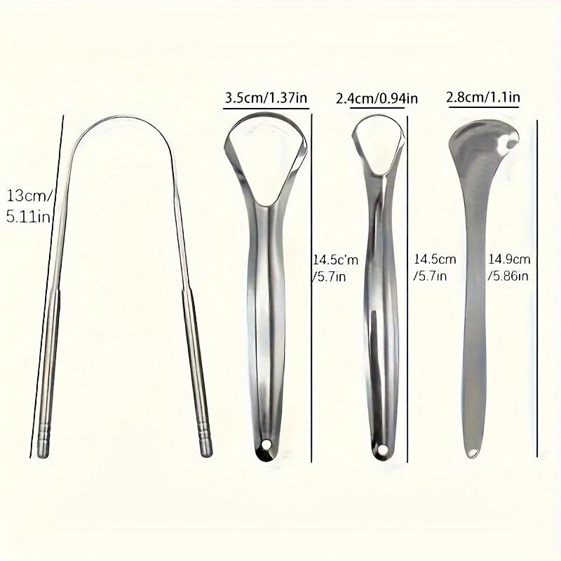 Stainless Steel Tongue Scraper Set for Adults Reduces Bad Breath Easy To Use Oral Hygiene Cleaner