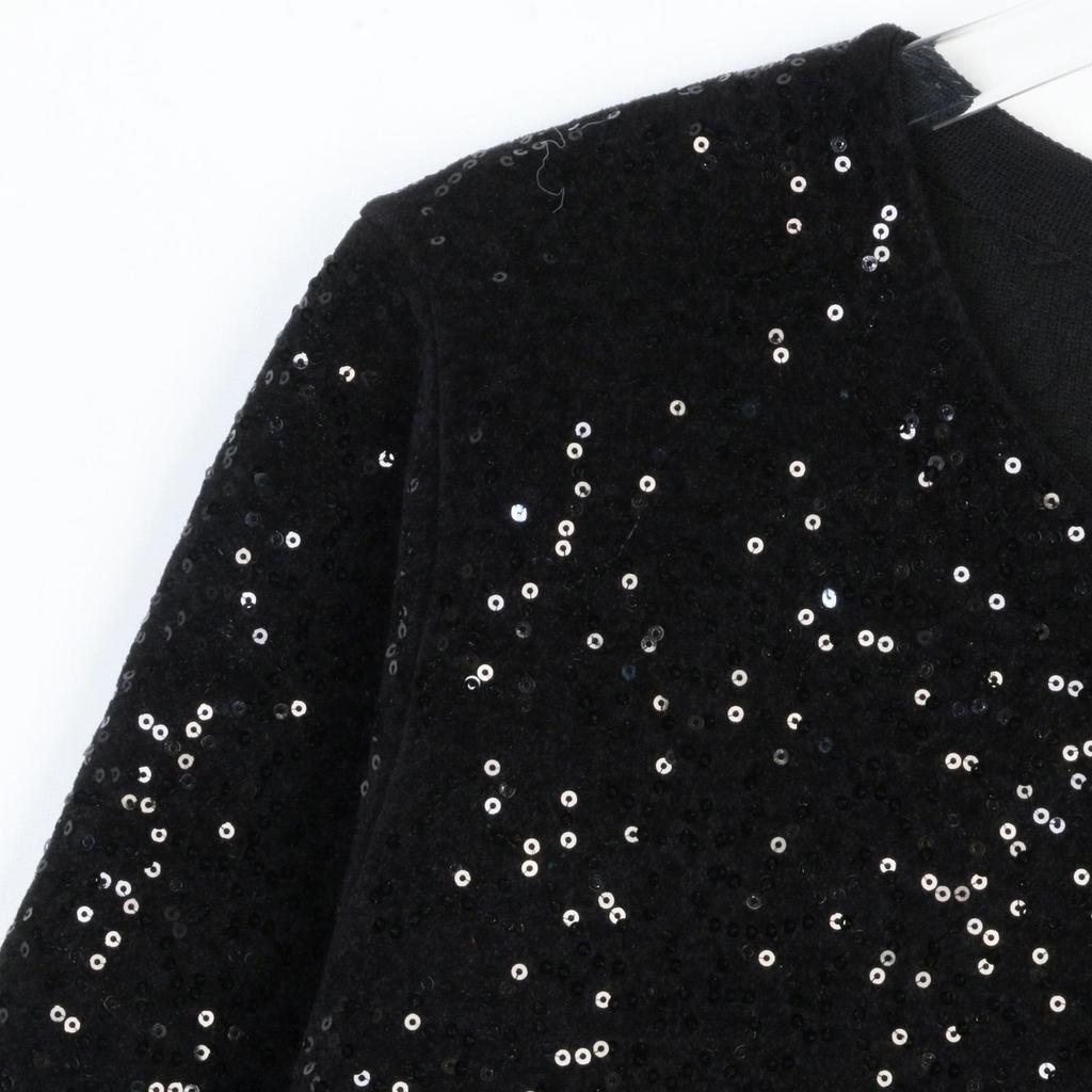 French S-Style Sequin Knit Cardigan & Midi Skirt Set – Autumn/Winter Collection