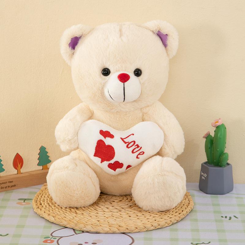 Cross-border Soft Cute Bear Doll Doll Plush Toy Love Bear Doll Sofa Throw Pillow for Girlfriend Gift