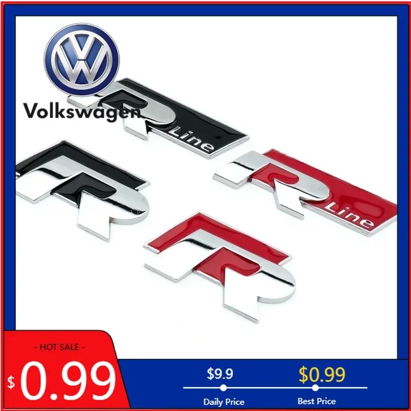 YKPSC1 VW 2026 Hot 3D Car Badge Decal Grill Side Rear Trunk Emblem Sticker for Volkswagen Rline R Logo Polo Passat B5 B6 B7 Golf Jetta
