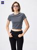 Uniqlo Gu Sheer Velour Cropped T shirT