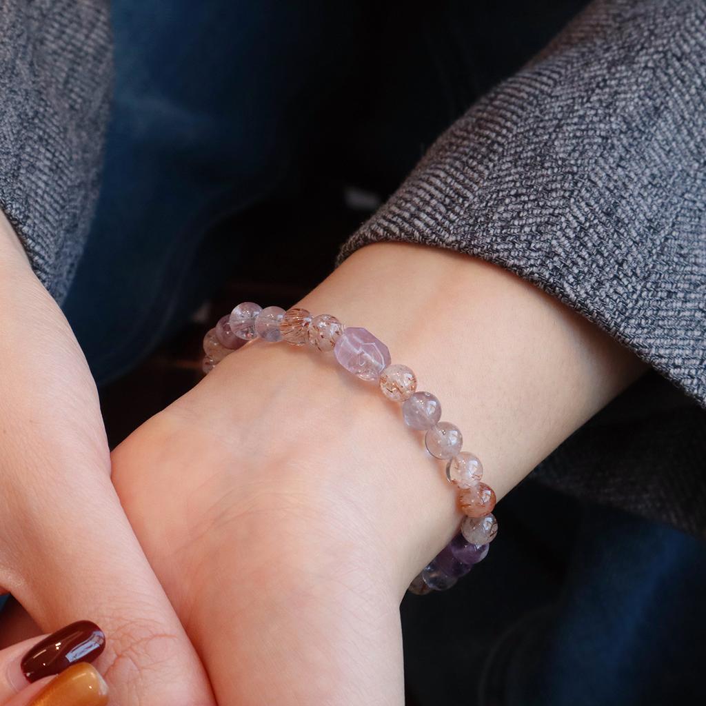Natural Crystal Bracelet, Amethyst Strawberry Crystal Bracelet. Bangles Women Fashion Jewelry Accessories Gift