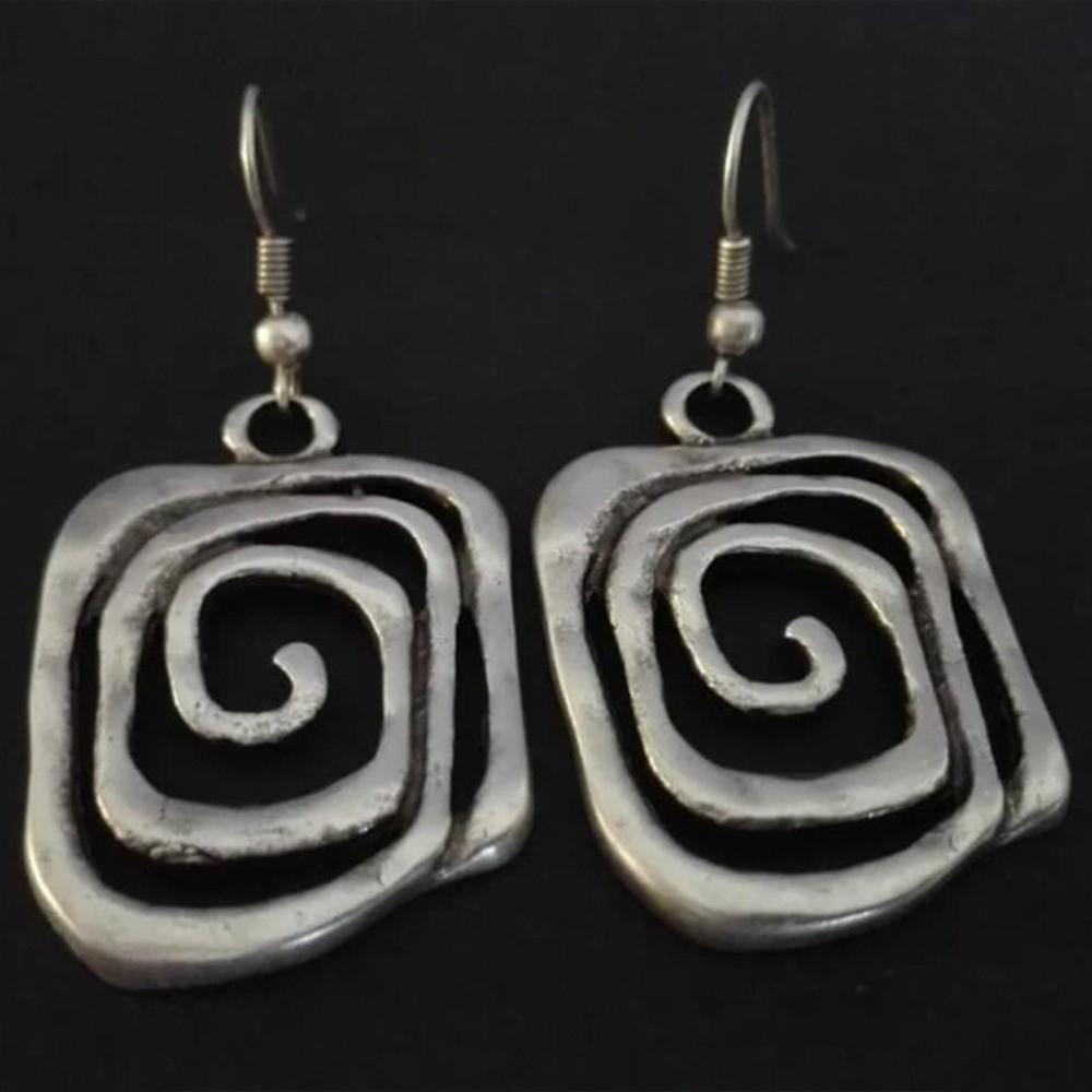 Exaggerated Alloy Geometric Earrings Vortex Drop Earrings Dangle Earrings Women