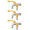 Thickened Brass Double Outlet Faucet, Full Copper Outdoor Freeze Proof Large Flow Tap for Garden Watering, Washing Machine Use