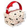 Cute Black Cat Cherry Bow Print Handheld Cosmetic Bag High Capacity Travel Portable Sundries Storage Bag Fashion Makeup Bag Gift