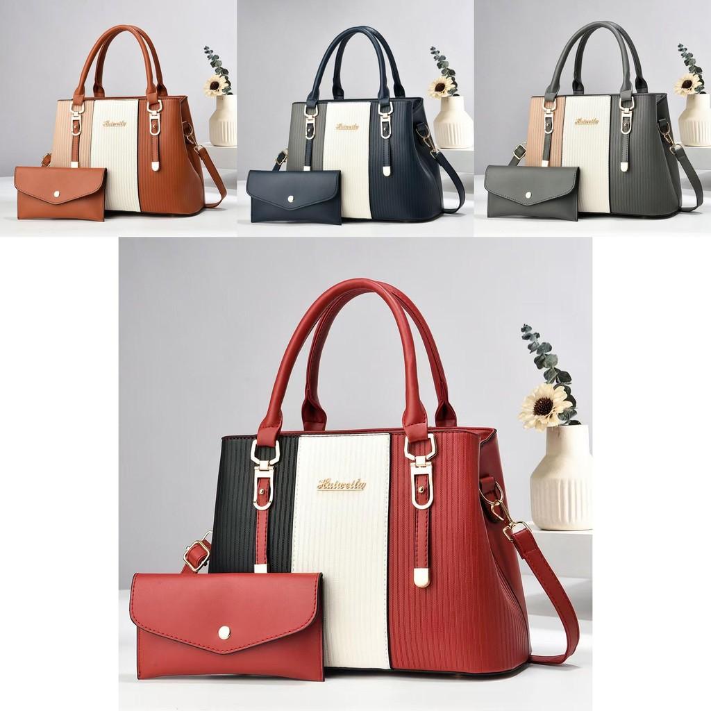 Stylish Large Capacity Mother And Child Bag In Trendy Striped Color Block Design For Women