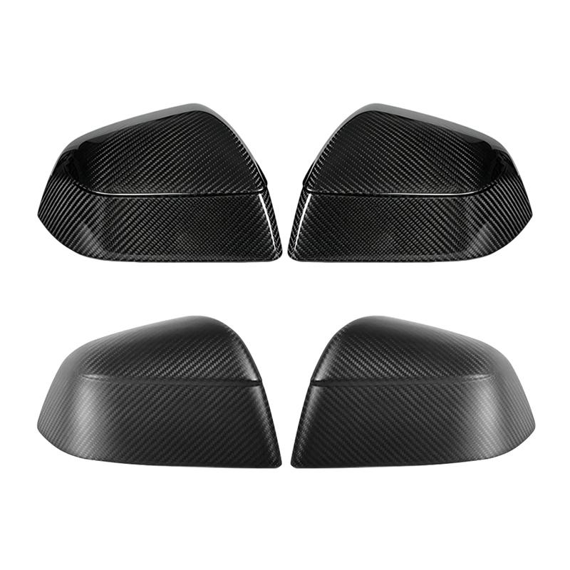 Paste Style Carbon Fiber Texture Rearview Mirror Caps For Tesla Model Y Juniper Side Mirror Housing Exterior Decor Protector