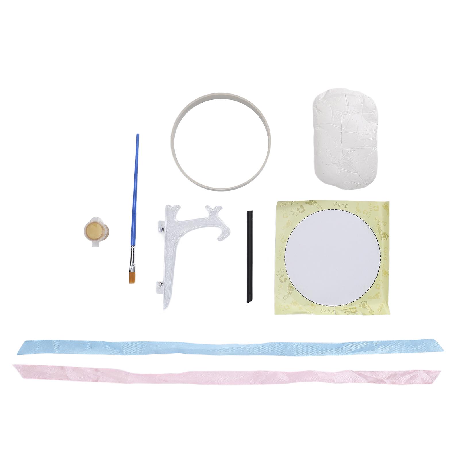 

Newborn Imprint Ornament Kit Decorative Powder Ribbon Baby Handprint Footprint Keepsake KitGold золотий