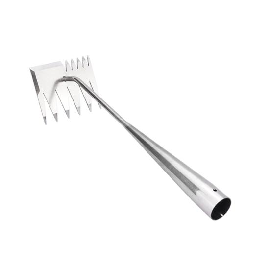 Stainless Steel Weed Remover Tool Six-Tooth Double Head Garden Weeding Tool Manual Weeder with Cutting Blade Serrated Edge for Precision Weeding