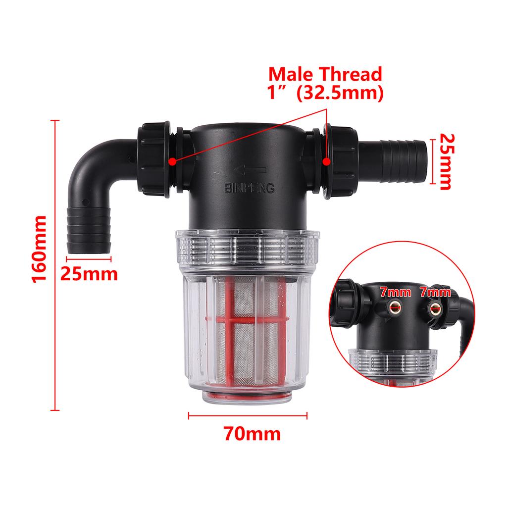 Garden Watering Filter For 20/25mm Pipe Connection 50 Screen Mesh Strainer Water Tank Irrigation Car Washing Impurities Filter