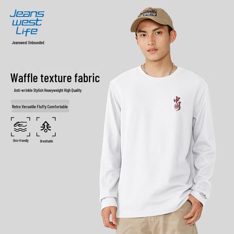 

Jeanswest Men s Oversized Waffle Long Sleeve T-Shirt L