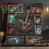 Gothic Guitars 2D Flat Pattern Flannel Blanket, High Quality All Seasons, Home Decor, Warmth and Comfort, Perfect for Christmas Gifts.