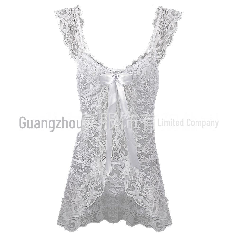 Sexy Lace Suspender Pajamas & Cardigan, S-6XL European and American Lingerie