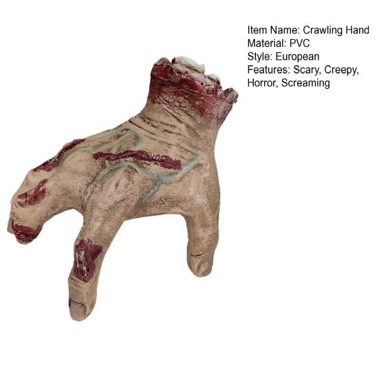 Halloween Animatronic Crawling Hand Sound/Touch Activated Self-Walking Zombie Hand with Sound Creepy Severed Hand Prop for Haunted House Halloween