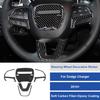 5pcs Carbon Fiber Car Steering Wheel Decor Cover for Dodge Charger 2015-