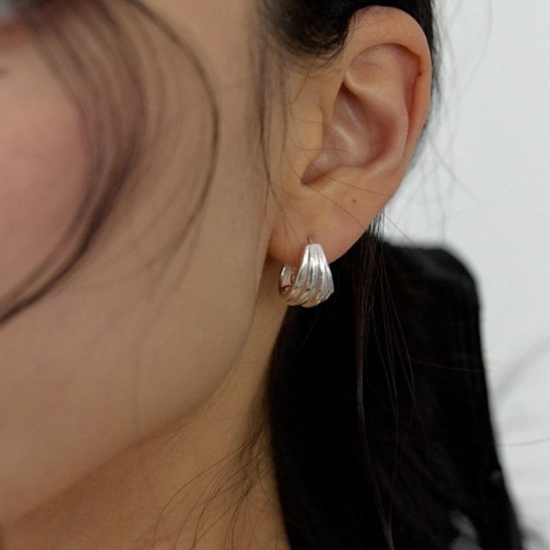 MERCURY [silver 925] Stripe Hoop Earring