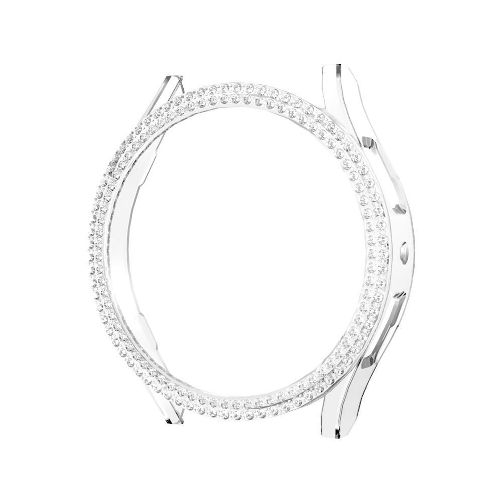 Luxury dual diamond case for Samsung Galaxy Watch 4 5 6 7 40mm 44mm case PC hollowed out protective case to prevent falling