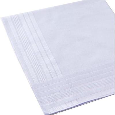Auf Lager: 12er-Pack Herren-Taschentücher 43x43cm Reine Baumwolle Weiß - Klassische Quadratische Taschentücher