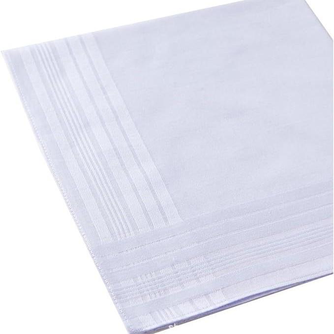 In Stock: 12-Pack Men s 43x43cm Pure Cotton White Handkerchiefs - Classic Square Towel Pocket Squares 43x43cm