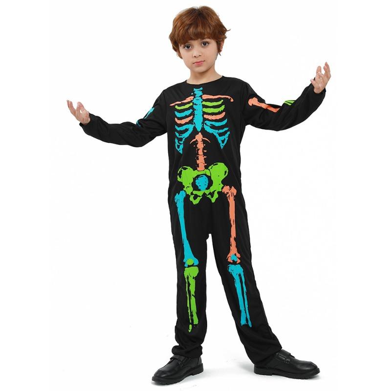 Halloween Costumes Boys Colored Skulls Skeleton Onesies Themed Party Campus Event Playing Costumes