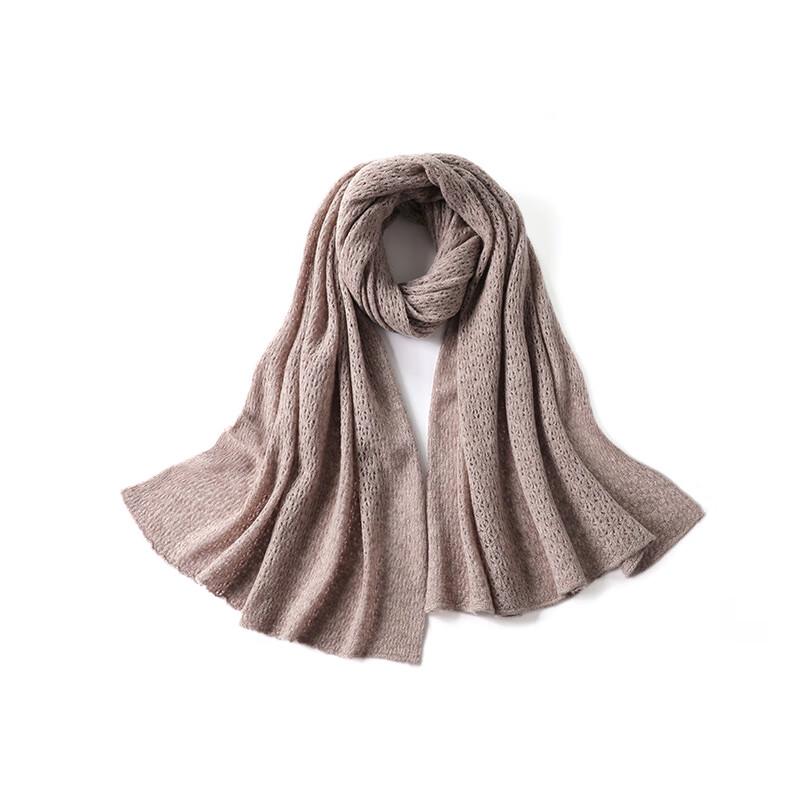 G·TENNA Women's Hollow-out Solid Color Wool Scarf