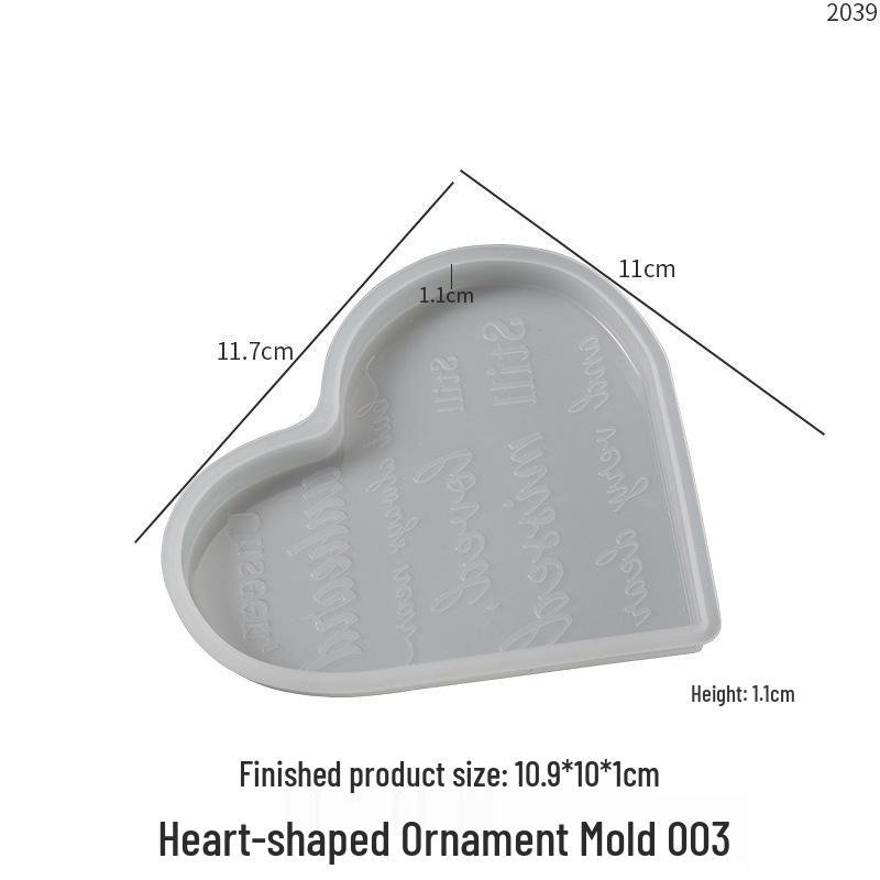 Poppy Crystal Epoxy Resin Heart-Shaped Aroma Tree Memorial Plaque Silicone Mold.