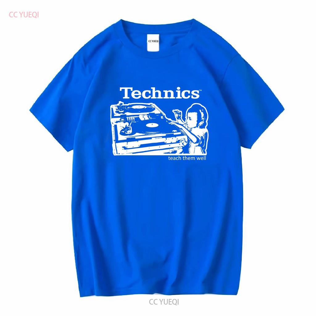 Technics Turntable Teach Them Well DJ T Shirt XL Vintage Washed Slightly Soft Unisex Stretched Homme Breathable Streetwear