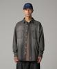 Double Pocket Washed Denim Shirt Black