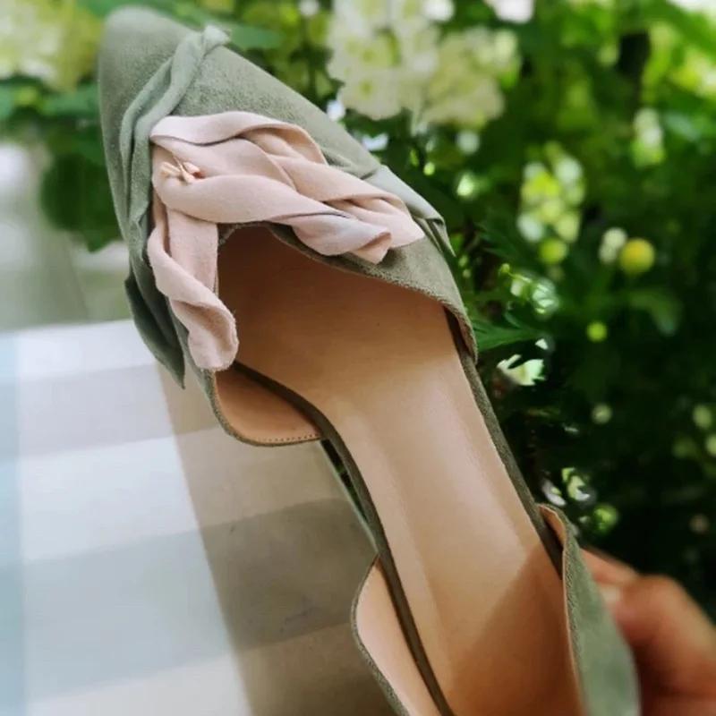 Fashion Super Nice Shoes Women's New Summer Niche Design Sandals Aesthetic Petal Pointed Toe Shallow Flat Shoes Handmade