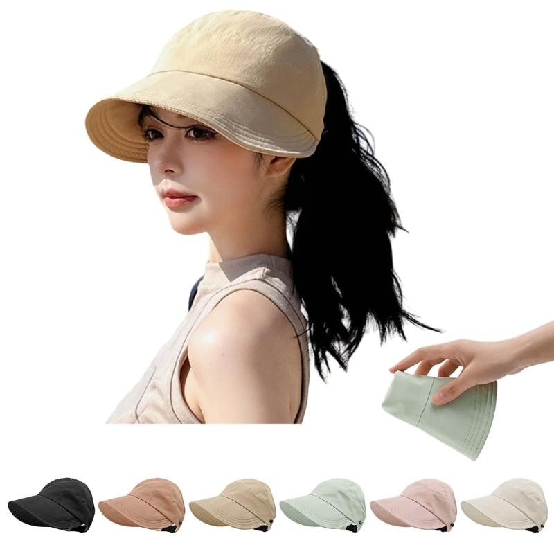 Sun Protective Ponytail Hat for Girl Women Sunproof Hat Sport Beach Hat Breathable Outdoor Baseball Hat Camping Visor Hat