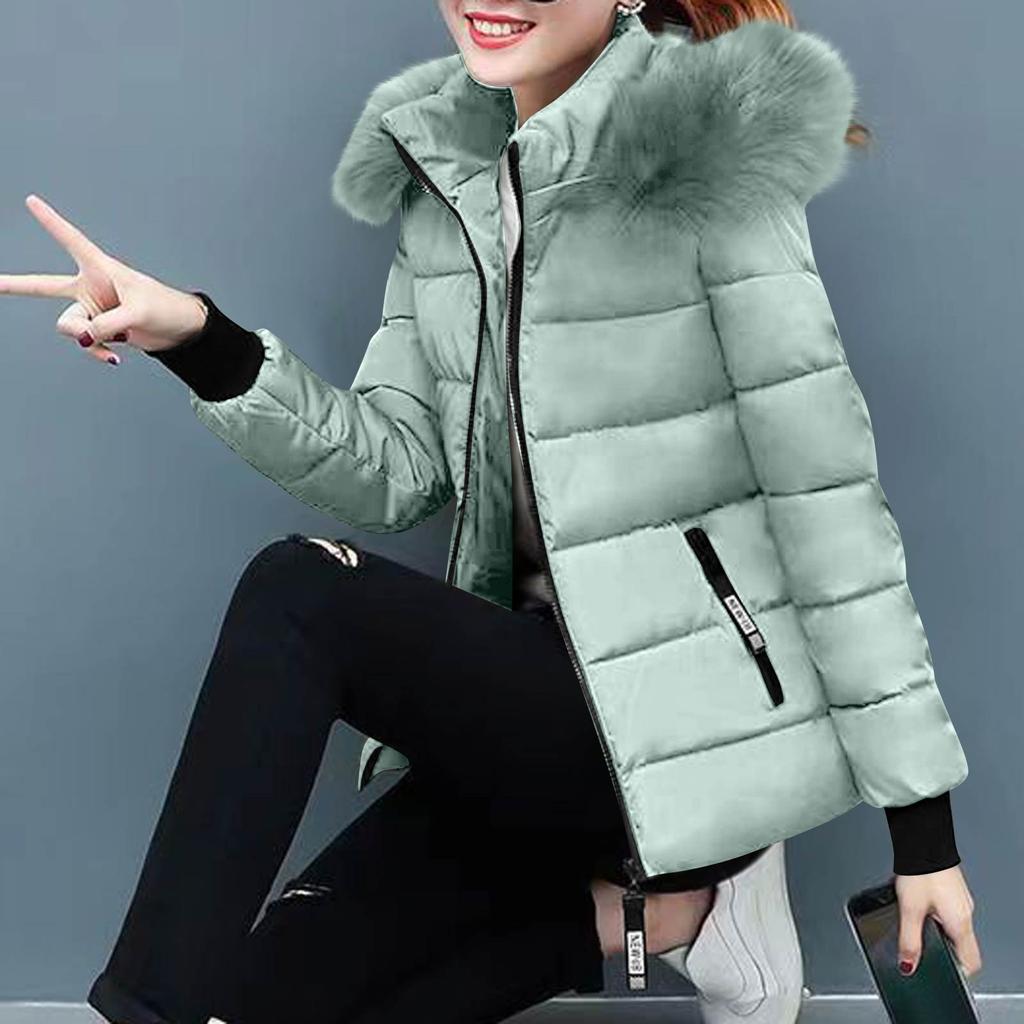 Winter Coat Women's Warm Jacket  Women's Long Sleeve Winter Coat With Pocket