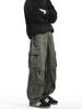 Men's Retro Punk Cargo Pants - Spring/Autumn 2025, Multi-Pocket, Heavyweight, Loose Fit, Straight Leg, Casual.