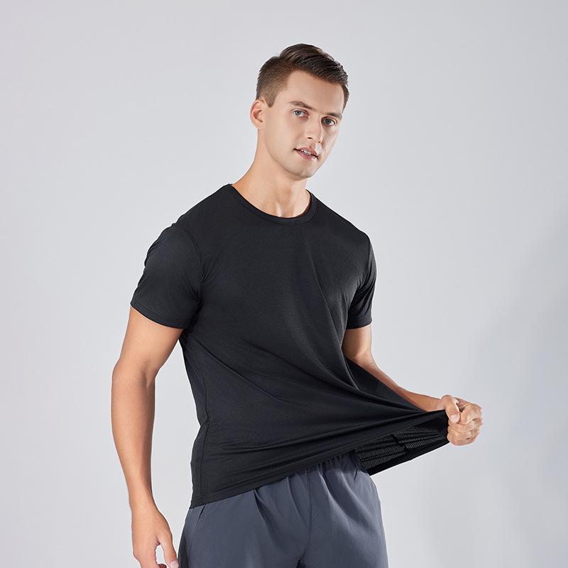 Unisex Quick-Dry Short Sleeve Running T-shirt - Solid Color Sportswear
