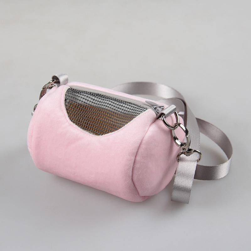 Přenosné tašky pro křečka Taška přes tělo Cylindrový design Praktické cestování do domu Přenosná veverka Viditelná síťovina Klec pro domácí mazlíčky