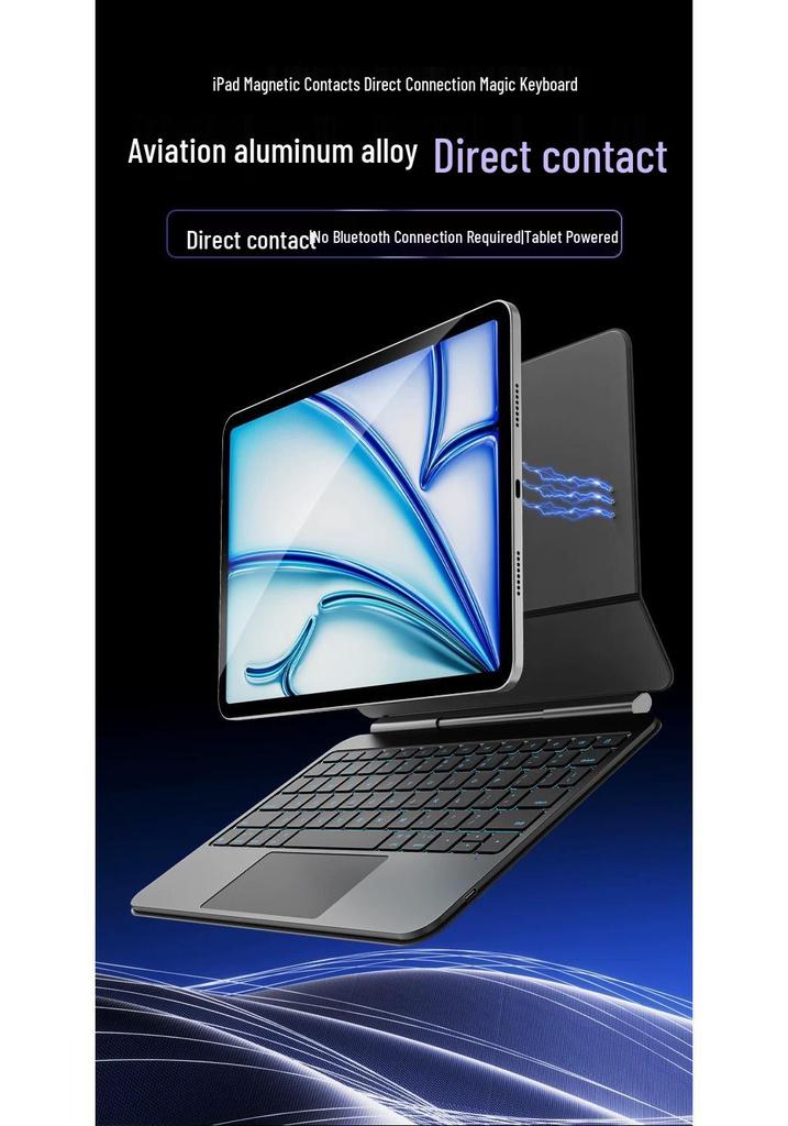 Compatible iPad Magic Keyboard A16 Aluminum Alloy Air 11 Magnetic Pro11 Tablet Case 10th Gen Protective Cover.