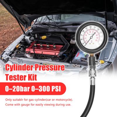 0-20bar 0-300 PSI Professional Car Engine Cylinder Tester Kit Automotive Gas-Cylinder Pressure Test