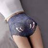 Women Panties High Waist Lace Thin Hollow Out See-through Flower Embroidery Elastic Soft