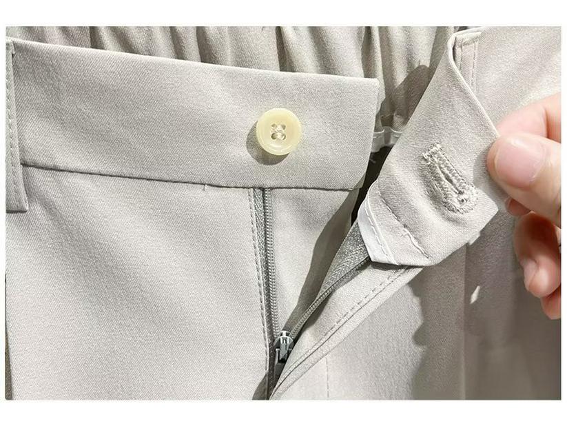 Men's Slim Summer Nine-Point Suit Trousers - Lightweight and Trendy