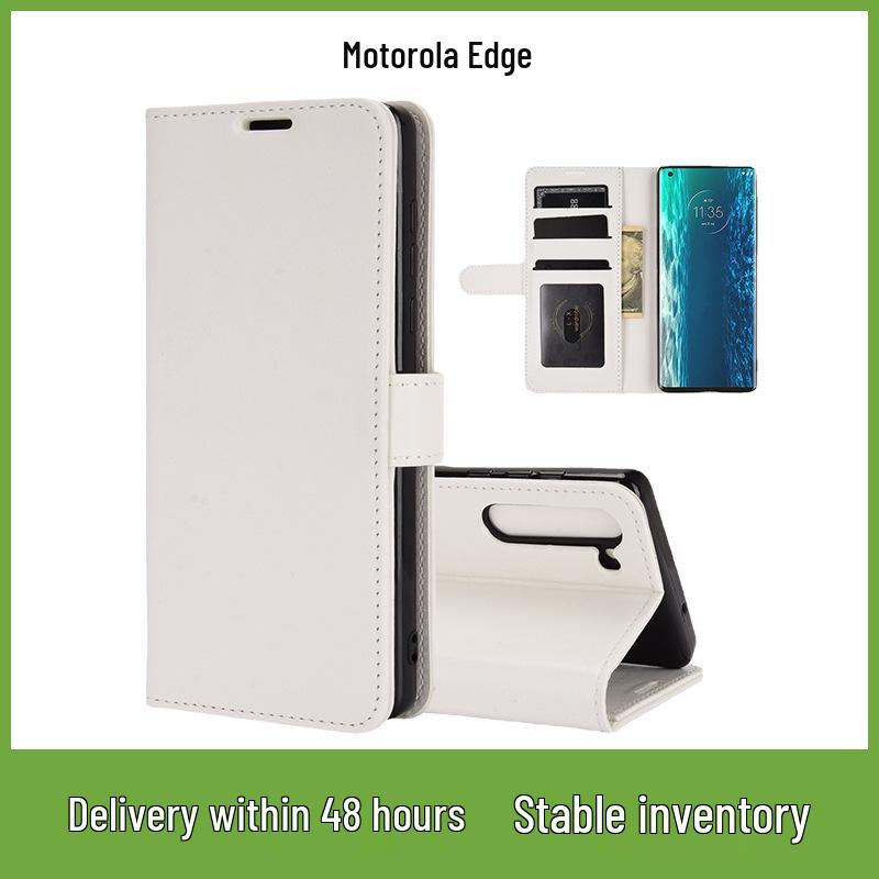 Motorola Edge Leather Flip Case with Crazy Horse Texture & Photo Frame