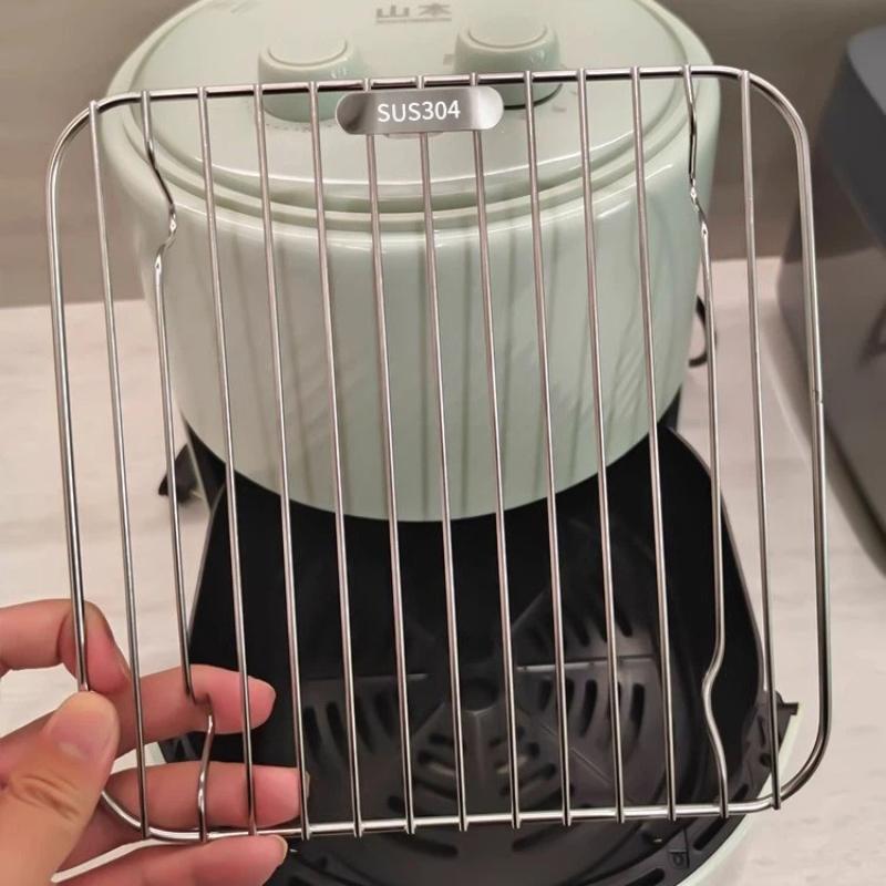 304 Stainless Steel Air Fryer Oil Drain Rack, Heat Resistant & Easy To Clean, Perfect For Home Kitchen Grilling Baking Roasting