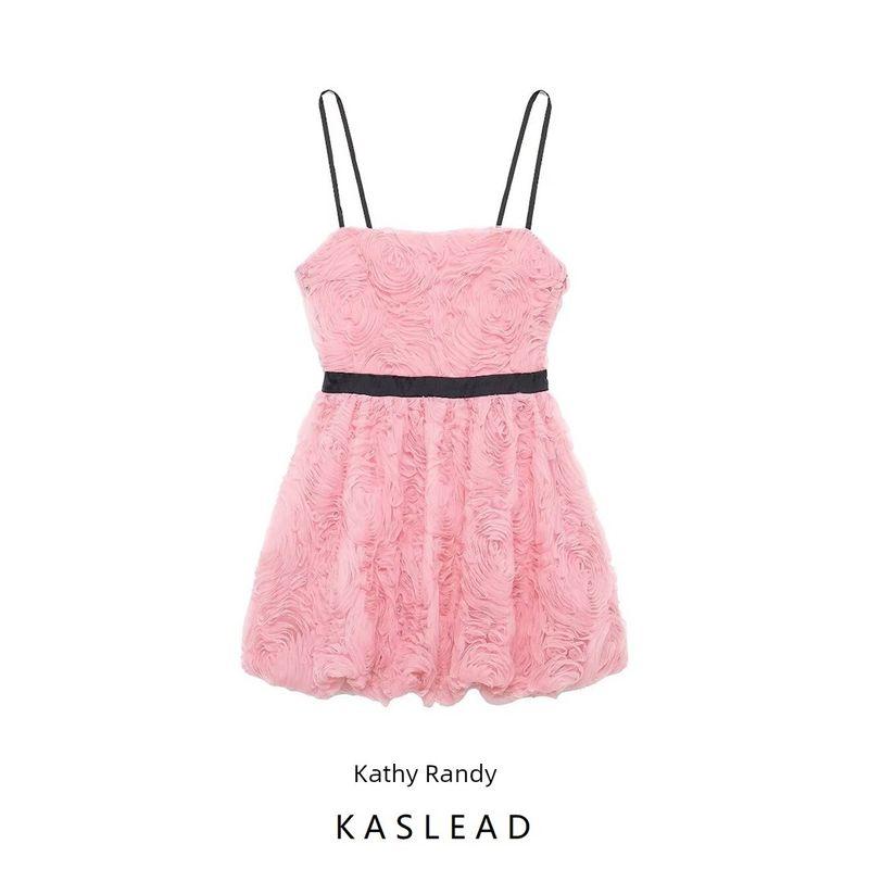 Kaslead New Arrival Women's Clothing Fashion Style Fashion Flower Mini Strap Short Dress 8653754