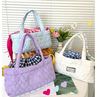Handtasche im koreanischen Stil mit Karomuster und Kordelzug - Weich, klebrig und Eltern-Kind-Option für Herbst/Winter