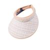 Summer sunscreen sunshade empty top hat Korean version versatile pearl hat women's vinyl big eaves headband sun hat