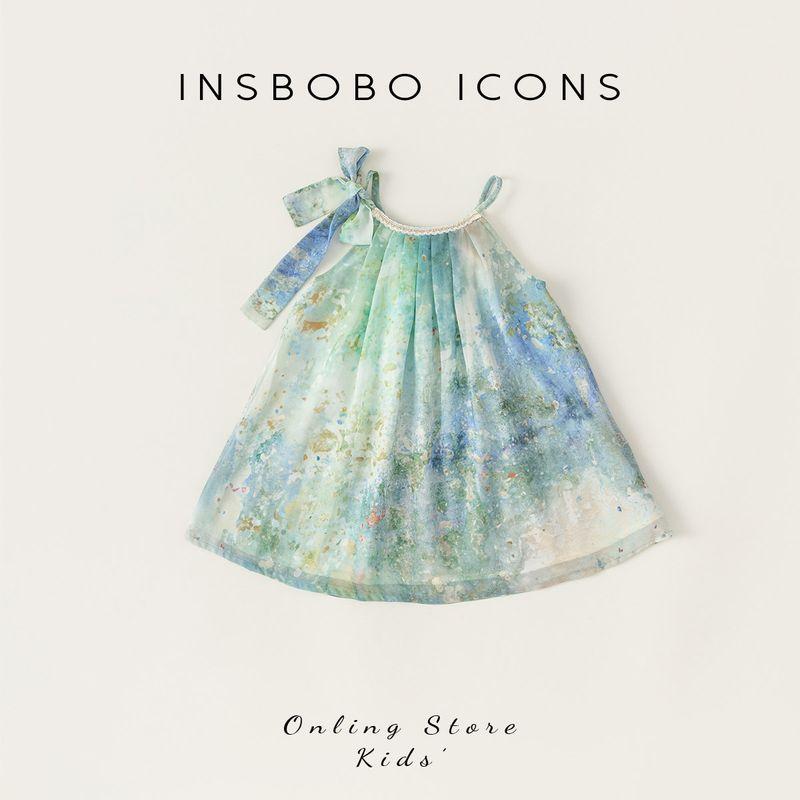 Insbobo Girl Princess Dress Sling Summer Wear Fashion Green 80